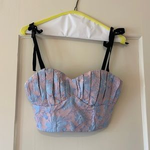 LPA Bustier/Corset in Blue/Purple Brocade, XS. Never Worn